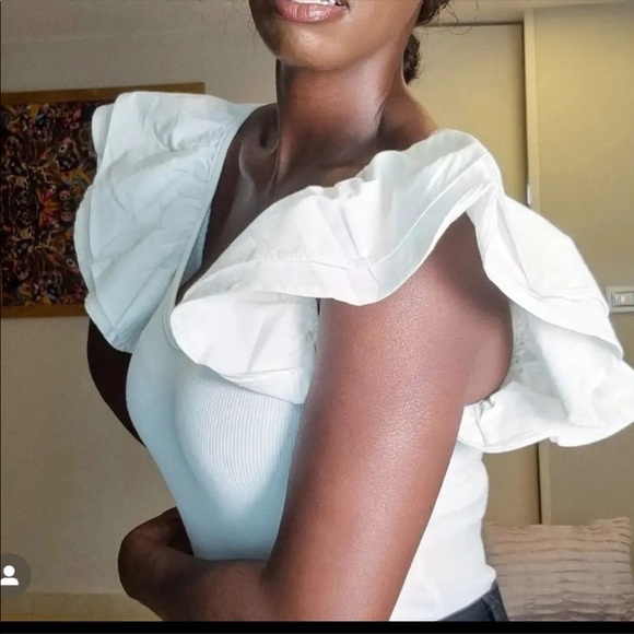 Zara NWT white ruffle bodysuit - Picture 5 of 6